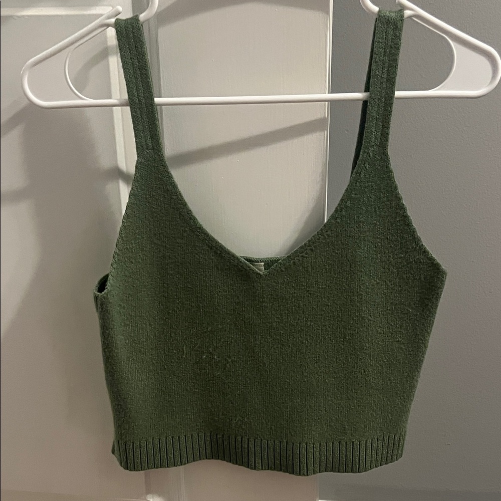 Mahina Forest Green Knit Tank Top